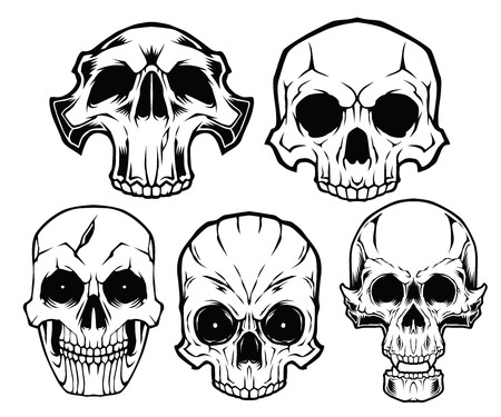 Skull Mix Dark Designのイラスト素材