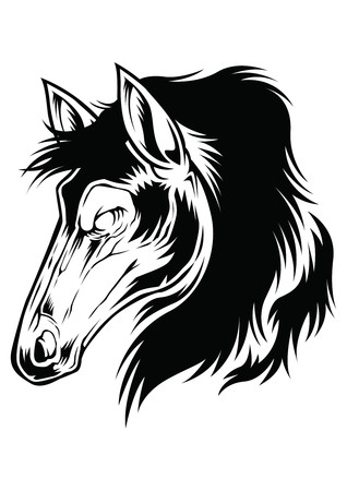 Horse Head Icon Logo Drsign Vector Sybol Animalのイラスト素材