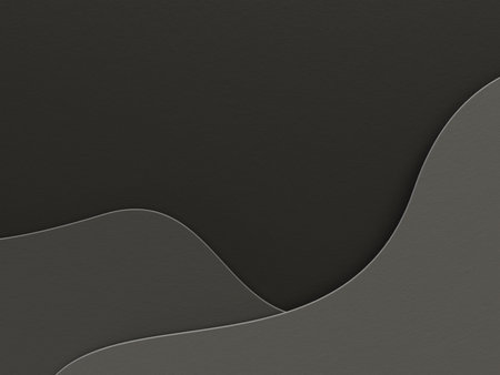 Wavy shape minimalist business abstract background in paper cut layers style with paper texture for presentation. 3d rendering.の写真素材