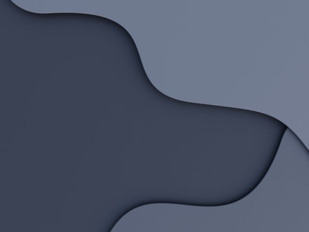 Wavy shape minimalist business abstract background in paper cut layers style with paper texture for presentation. 3d rendering.の写真素材