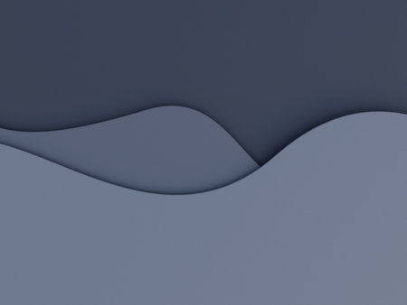 Wavy shape minimalist business abstract background in paper cut layers style with paper texture for presentation. 3d rendering.の写真素材
