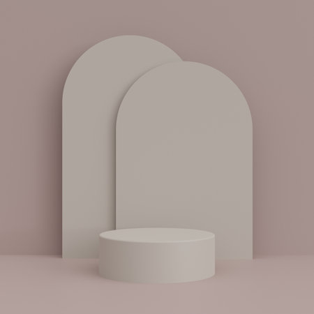 Minimal cylinder podium pedestal product display and presentation with pastel background 3d...