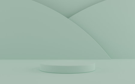 Minimal cylinder podium pedestal product display and presentation with pastel background 3d renderingの写真素材