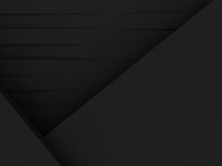 Abstract black 3d background. Elegant black background. paper cut decoration. 3d rendering.の写真素材