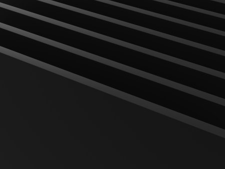 Abstract black 3d background. Elegant black background. Layer decoration. 3d rendering.