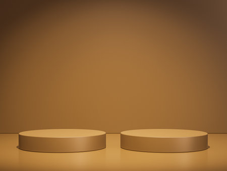 Minimal abstract geometric podium brown background for product presentation.の写真素材