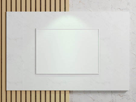 Picture frame on a wall frame. Blank Mockupの写真素材