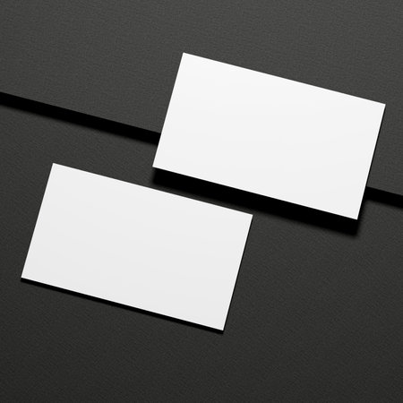 Business card on black backgroundの写真素材