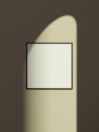 Photo frame mockup hanging on the wallの写真素材