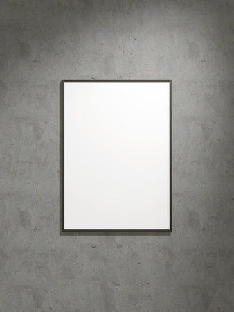 Photo frame mockup hanging on the wallの写真素材