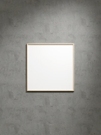 Photo frame mockup hanging on the wallの写真素材