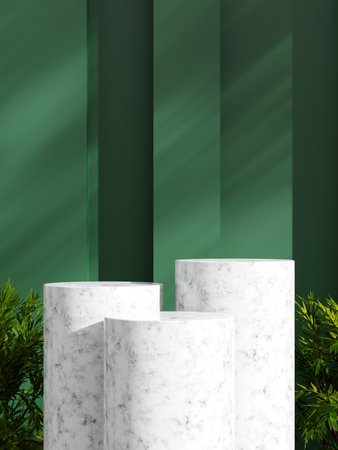 Minimalist elegant podium template mockup product presentationの写真素材