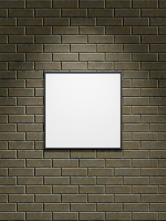 Photo frame mockup hanging on the wallの写真素材