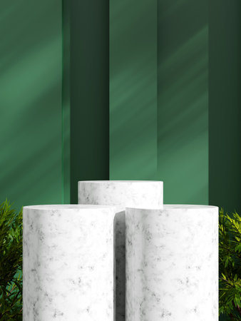 Minimalist elegant podium template mockup product presentationの写真素材