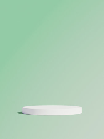 Product display green podium for product presentationの写真素材