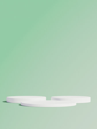 Product display green podium for product presentationの写真素材