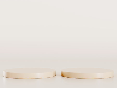 3d display product brown minimal scene with geometric podium platform. cylinder background 3d rendering with podium. stand for cosmetic products. Stage showcase on pedestal 3d brown studioの写真素材