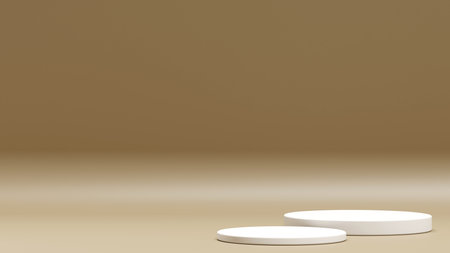 3d display product brown minimal scene with geometric podium platform. cylinder background 3d rendering with podium. stand for cosmetic products. Stage showcase on pedestal 3d brown studioの写真素材