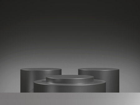 Luxury podium presentation on 3d product display background with abstract dark backdrop. pedestal showcase premium stage studio cosmetic template.の写真素材
