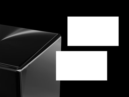 Elegant business card on black metal backgroundの写真素材