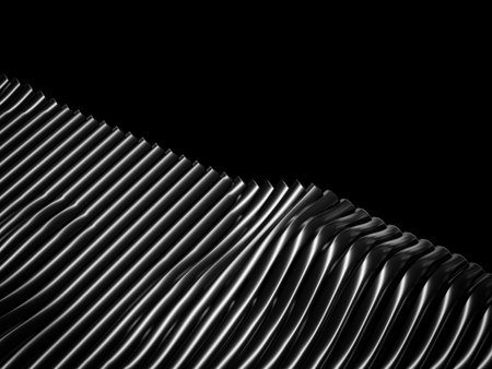 Elegant black background with wavy linesの写真素材