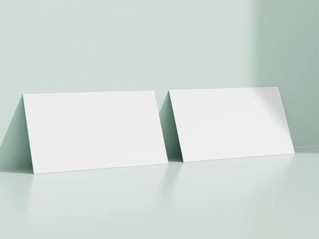 Business card mockup on white backgroundの写真素材