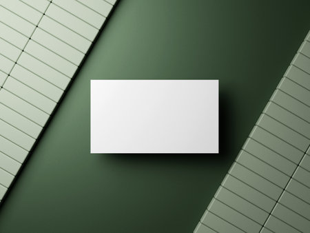 Blank white 3d business card template 3d render illustration for mock up and design presentation.の写真素材