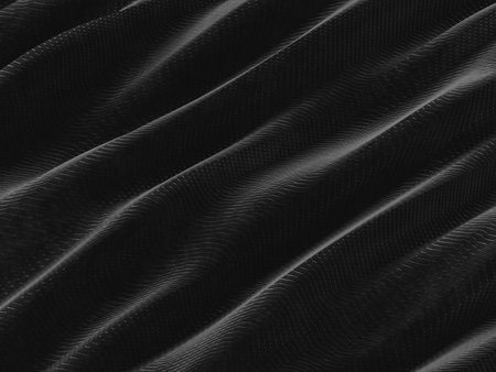 Black satin silk, elegant fabric for backgroundの写真素材