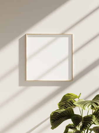 Empty framed canvas for mockups and art illustrationsの写真素材