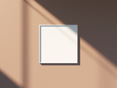 Empty framed canvas for mockups and art illustrationsの写真素材