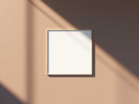 Empty framed canvas for mockups and art illustrationsの写真素材