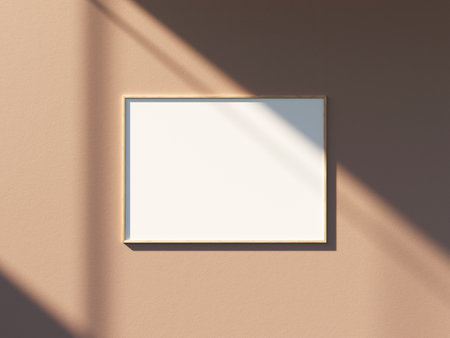 Empty framed canvas for mockups and art illustrationsの写真素材