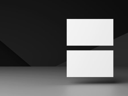 Business card on black backgroundの写真素材