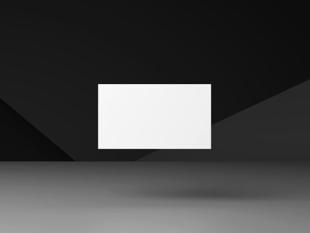 Business card on black backgroundの写真素材