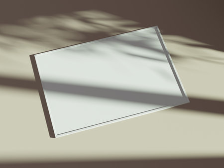 Empty framed canvas for mockups and art illustrations with shadow