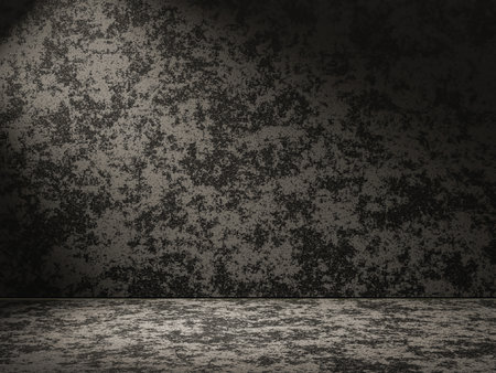 Clean and smooth dark wall with spotlight for focused photography settings.の写真素材