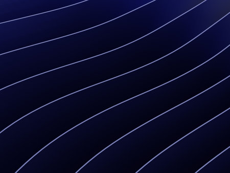 Minimal smooth dark blue lines flowing gently in abstract gradient formの写真素材