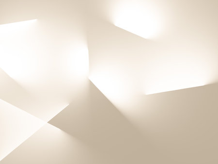 Warm minimalist facets with gentle light blooms abstractの写真素材