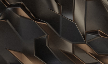 Smooth and shiny dark metal texture with geometric edges and subtle highlights.の写真素材