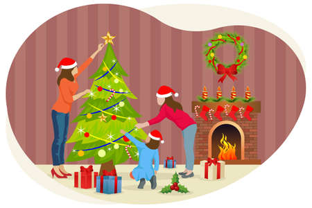 Greeting christmas beautiful illustration.のイラスト素材