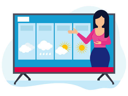 Female news anchor giving weather reportのイラスト素材