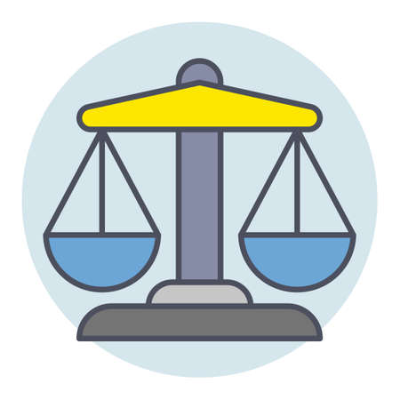 Filled color outline icon for balance.のイラスト素材