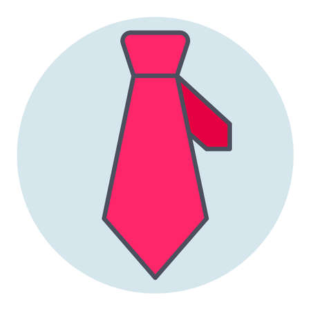 Filled color outline icon for tie.のイラスト素材
