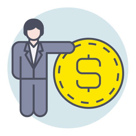 Filled color outline icon for businessman.のイラスト素材