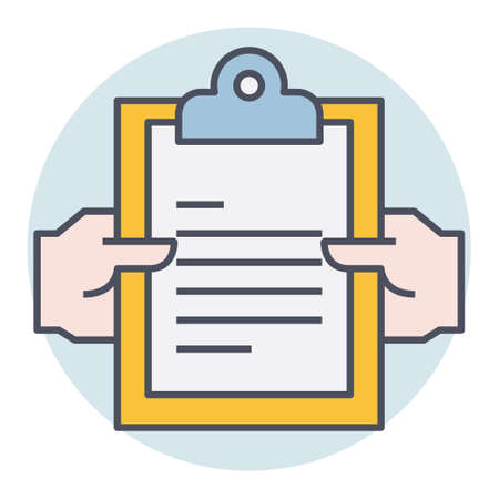Filled color outline icon for clipboard.のイラスト素材