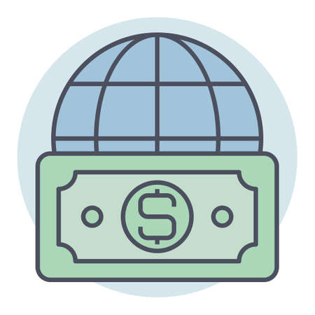 Filled color outline icon for investment.のイラスト素材