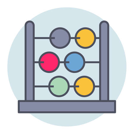 Filled color outline icon for abacus.のイラスト素材