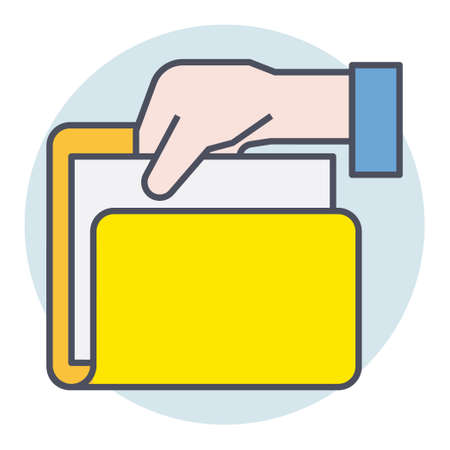 Filled color outline icon for folder.のイラスト素材