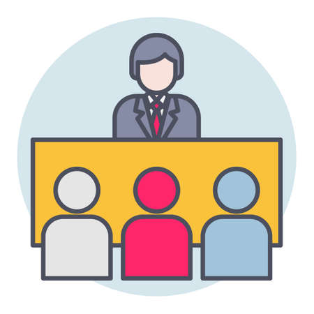 Filled color outline icon for speech.のイラスト素材