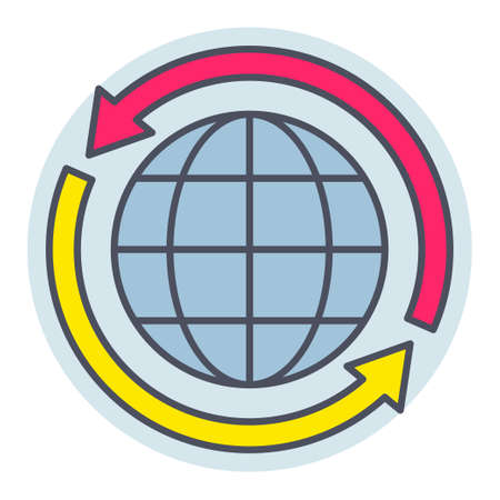 Filled color outline icon for world.のイラスト素材